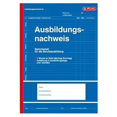 Abbildung von Herlitz Notizheft Ausbildungsnachweis / Berichtsheft DIN A4 28 Blatt