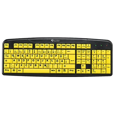 Abbildung von GeneralKeys Senioren Tastatur: Komfort Tastatur mit kontraststarken Großschrift Tasten (Tastatur für Sehbehinderte, Große Tasten, großen Buchstaben)