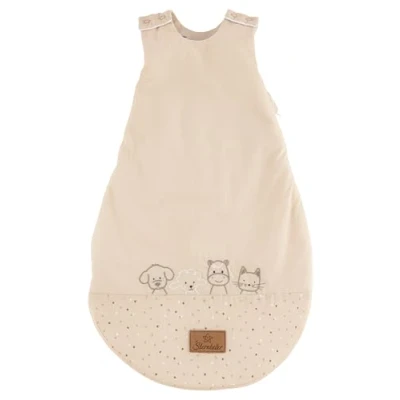 Abbildung von Sterntaler Babyschlafsack 50/56 Bauernhof Schlafsack leicht wattiert aus weichem Polycotton mit 2 Wege Reißverschluss &amp; Druckknöpfen an der Schulter, beige