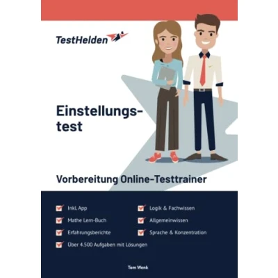Abbildung von Dein Einstellungstest Vorbereitung Online Testtrainer inkl. App &amp; Mathe Lern Buch I + 4.500 Aufgaben Lösungen Erfahrungsberichte, Logik, Allgemeinwissen, Sprache, Konzentration Fachwissen