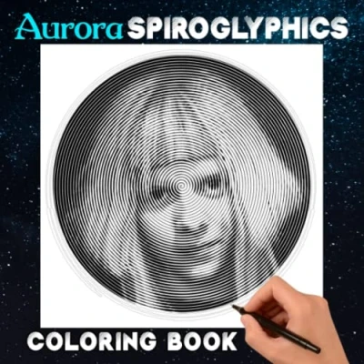 Abbildung von 𝔸𝕦𝕣𝕠𝕣𝕒 Spiroglyphics Coloring Book: Norwegian Singer Book with 40 Hidden Picture to Drawing Lines Art Gifts for Music Fan Relaxation