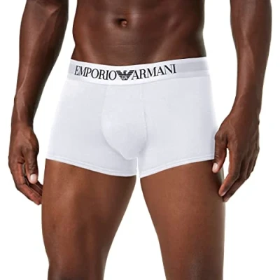 Abbildung von Emporio Armani Underwear Herren Trunk Iconic Logoband Retroshorts, Blanc, L