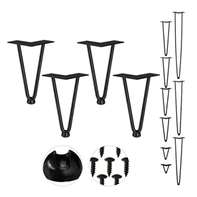 Abbildung von relaxdays Tischbein 4er Set Hairpin Legs mit 2 Streben, 20 cm Stangen