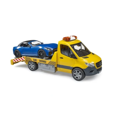 Abbildung von Bruder MB Sprinter Autotransporter mit Roadster 1:16