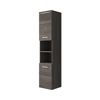 Abbildung von Badezimmer Schrank Paso 160cm Grau Eiche Regal Hochschrank Möbel Badschrank