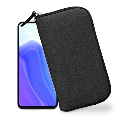 Abbildung von XiRRiX Handytasche für Smartphone 4XL 6,7&quot; Größe Modell 2.1 universal Handyhülle mit Handschlaufe Handy Hülle Reißverschluss Tasche schwarz/grau
