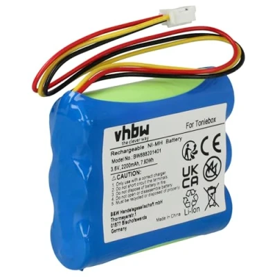 Abbildung von vhbw Akku kompatibel mit Tonies Toniebox Hörspielbox (2200 mAh, 3,6 V, NiMH)