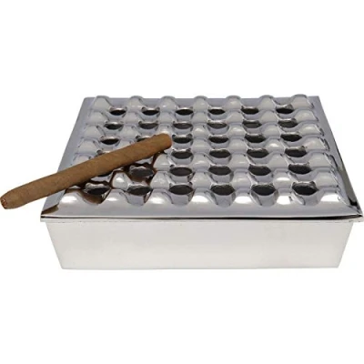 Abbildung von Kare Design Aschenbecher Soho, Silber, Aschenbecher, Aluminium, 7x25x25 cm (H/B/T)