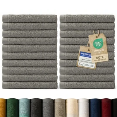 Abbildung von Blumtal Gästehandtücher 30x30cm weich und saugstark, Frottee (24 St), 12er 24er Set, 100% Baumwolle