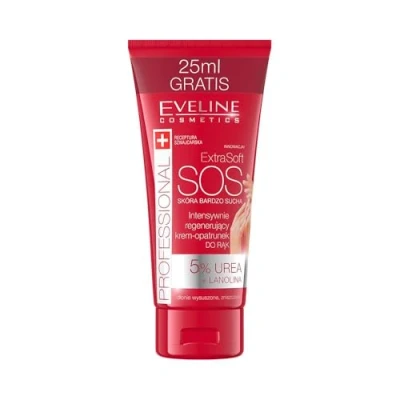 Abbildung von Eveline Cosmetics Extra Soft Intensiv Regenerierende Handcreme Bandage mit 5% Urea, Lanolin, Hyaluronsäure Tiefe Feuchtigkeit und Elastizität 100ml