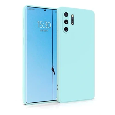 Abbildung von MyGadget Hülle für Samsung Galaxy Note 10 Plus robuste Silikon Schutzhülle TPU Case Slim Silikonhülle Back Cover Kratzfest Handyhülle Hellblau