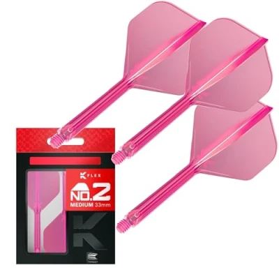 Abbildung von Target Darts K Flex Integrierter Dart Flug und Schaft, Nr. 2 Rosa (Mittel) 3er Pack 2, Kflex Precision Moulded In 1 Flights and Stem Professionelles Dartzubehör