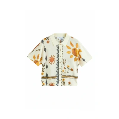 Abbildung von Next Collared Short Sleeve Shirt Hemdbluse, Damen, Größe: XLxR, Abstract sunshine