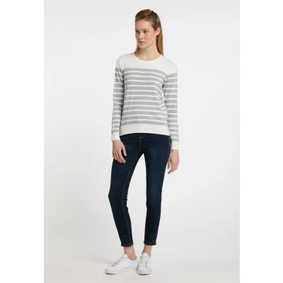 Abbildung von DREIMASTER Maritim Damen Strickpullover XL/XXL / Off White Grau Melange 50% Viscose 28% Polyester 22% Nylon