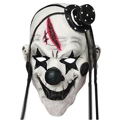 Abbildung von Goods+Gadgets Clown Kostüm Maske aus Latex, Halloween Gruselmaske Gesichtsmaske
