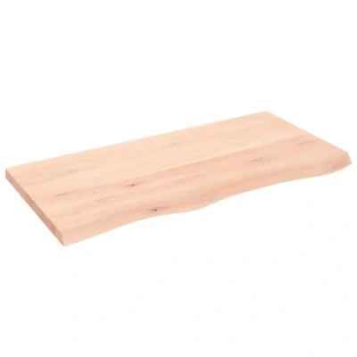 Abbildung von vidaXL Waschtischplatte, Tischplatte für Badezimmer, Massivholzplatte mit Naturkante, Holzplatte Arbeitsplatte Bad Waschtischkonsole Platte, Massivholz Unbehandelt