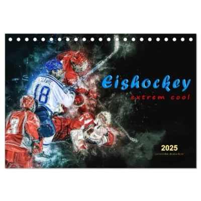 Abbildung von Eishockey extrem cool (Tischkalender 2025 DIN A5 quer), CALVENDO Monatskalender