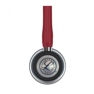 Abbildung von 3M Littmann Cardiology IV Stethoskop für die Diagnose, Bruststück und Schlauchanschluss hochglanzpoliert, burgunderroter Schlauch, Ohrbügel aus Edelstahl, 69 cm, 6170
