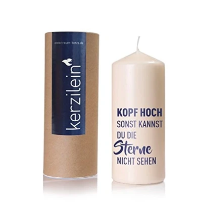 Abbildung von kerzilein Trauerkerze Flamme, dunkelblau, Kopf HOCH