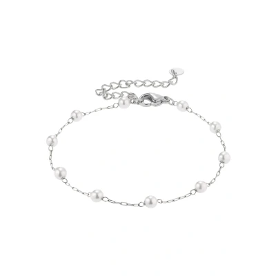 Abbildung von Heideman Armband Elula Damen aus Edelstahl silber farbend poliert Armkette für Frauen mit Perle weiss