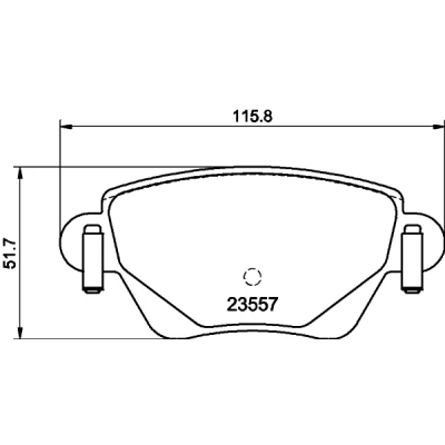 Abbildung von HELLA 8DB 355 009 081 Bremsbelagsatz nicht für Verschleißwarnanzeiger vorbereitet mit Bremssattelschrauben FORD: MONDEO 3 Stufenheck, Kombi