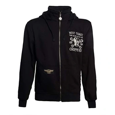 Abbildung von WEST COAST CHOPPERS Herren Zip Hoodie High Speed, Größe:XL, Farbe:Black