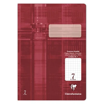 Abbildung von 25 x Clairefontaine Schulheft A4 32 Blatt Lineatur 7 kariert 7/7mm