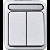 Abbildung von Schneider Electric Merten MEG3115 8019 Aufputschalter 1 Fach Serienschalter, Feuchtraum Schalterprogramm polig, IPP44, polarweiß, AQUASTAR