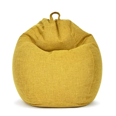 Abbildung von Green Bean Indoor Sitzsack mit 200 Liter EPS Perlen Füllung Kuschelig Weich Waschbar Drinnen Stoff Bodenkissen Liegekissen Sitzkissen Lounge Gelb
