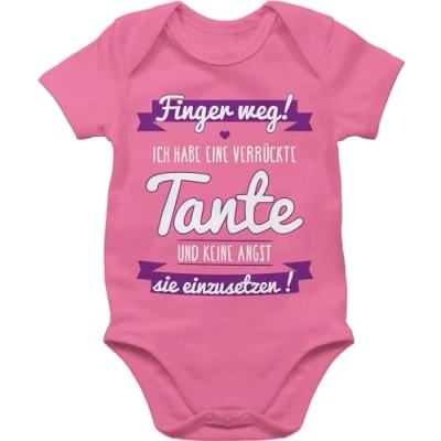Abbildung von Baby Body Junge Mädchen Ich habe eine verrückte Tante Lila 6/12 Monate Pink aunties bz10 witzige babykleidung tantes best auntie verrückt kurzarm witzig geschenke für als aunt und neffe