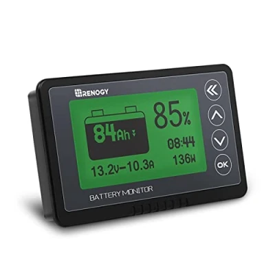 Abbildung von Renogy 500 A Batteriemonitor mit Shunt, programmierbarer Hoch und Niederspannungs Alarm, Reichweite 10 V 120 bis A, 6 m geschirmtes Kabel, kompatibel 12 Lithium versiegelten,
