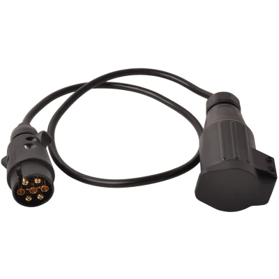 Abbildung von Adapterkabel 7 adrig mit 1x poligem Stecker &amp; 13 poliger Buchse 80 cm Aanhangwagendirect Anhängershop