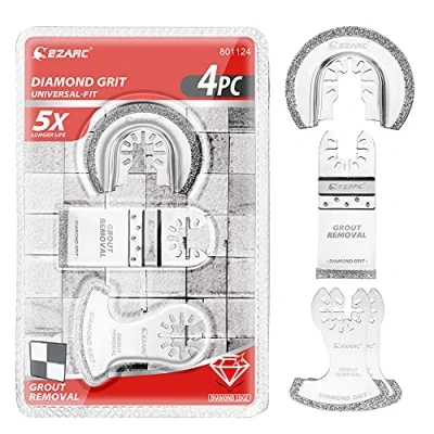 Abbildung von EZARC Diamant Multitool Sägeblätter Segmentsägeblatt für Mörtel Zubehör Multifunktionswerkzeug Oszillierende Klingen 4pcs