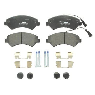 Abbildung von TEXTAR 2446701 Bremsbelagsatz mit integriertem Verschleißwarnkontakt Bremssattelschrauben Zubehör FIAT: Ducato III Bus, Kastenwagen