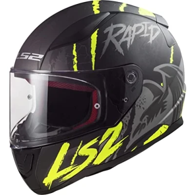Abbildung von LS2, Integralhelme motorrad RAPID raven mat black silver yellow, XL
