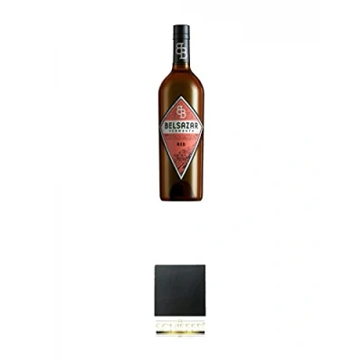 Abbildung von Belsazar Vermouth RED 0,75 Liter + Schiefer Glasuntersetzer eckig ca. 9,5 cm Durchmesser