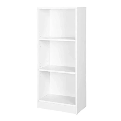 Abbildung von VASAGLE Bücherregal, Regal mit 3 Fächern, Standregal, höhenverstellbaren Ablagen, für Wohnzimmer, Kinderzimmer, Büro, 24 x 40 93 cm, weiß LBC103W
