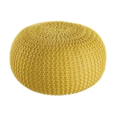 Abbildung von Amago home Pouf Outdoor ø 55 o. 45cm Bodenkissen Sitzpouf Hocker wetterfest pflegeleicht &amp; nachhaltig Größe cm, Farbe gelb freesia