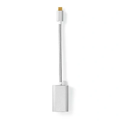 Abbildung von Nedis USB Adapter 3.2 Gen 1 C™ Stecker HDMI™ Power delivery 0.20 m rund Vergoldet Geflochten / Nylon Silber Verpackung mit