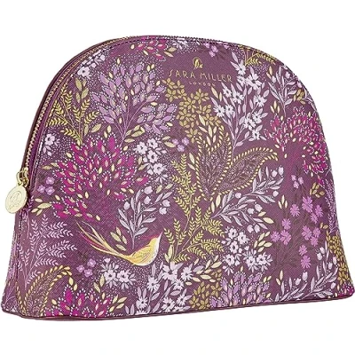 Abbildung von Sara Miller Haveli Garden Kosmetiktasche, groß, Violett, Toilettenartikel und Beauty Essentials veganes Leder Bedruckt Reisegeschenk