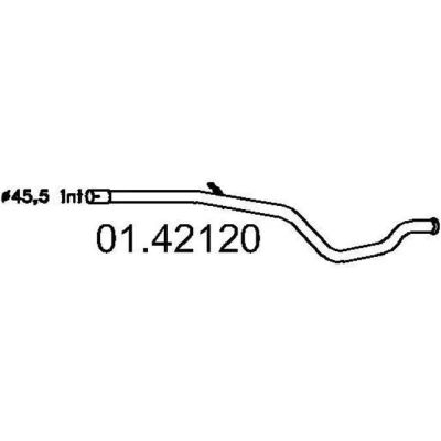 Abbildung von MTS 01.42120 Abgasrohr 1300 hinten für Endschalldämpfer PEUGEOT: 306 Schrägheck