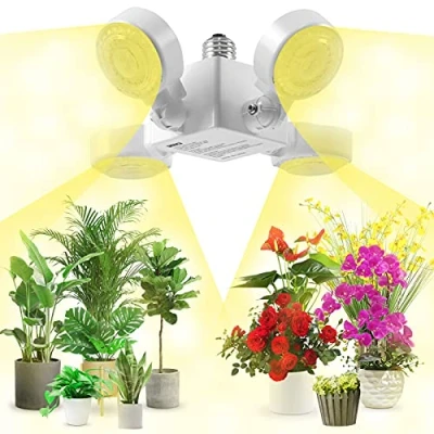 Abbildung von SANSI 30W Pflanzenlampe LED Vollspektrum, E27 Weiss Faltbare Grow light Glühbirne,High PPFD Pflanzenlicht für Zimmerpflanzen, Hydrokultur, Sukkulenten, Setzlinge, Gemüse, Blumen Gartenarbeit