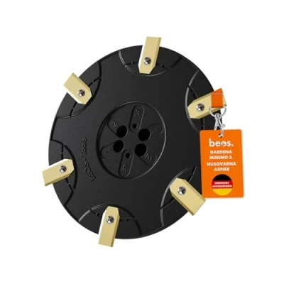 Abbildung von BEOS® Premium Mähroboter Tuning Drehscheibe kompatible mit Gardena Minimo &amp; Husqvarna Automower Aspire Messerteller für 6X Klingen glasfaserverstärkte Messerscheibe Ø 180 mm