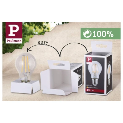 Abbildung von Paulmann 28762 Filament 230V LED Birne E27 806lm 7,5W 6500K Matt dimmbar Lampen Leuchtmittel