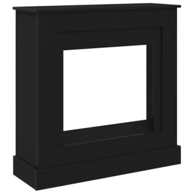 Abbildung von vidaXL Kaminumrandung Schwarz Eichen Optik 90x30x90 cm Holzwerkstoff, Kamin Zubehör, Kaminrahmen, Kaminkonsole, Kaminzubehör, Kaminsims, Kaminkonsolen