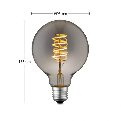 Abbildung von Lucande LED Lampe E27 G95 4W 1.800K dimmbar smoke