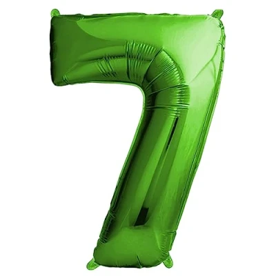 Abbildung von envami® Deko 7 Geburtstag Junge Grün 101CM Ballon Zahl Luftballon 7. Zahlen Geburtstagsdeko Folienballon Jahre fliegt mit Helium