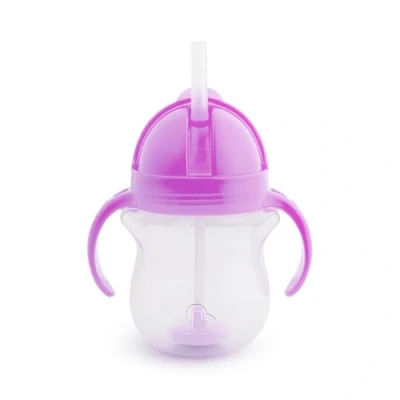 Abbildung von Munchkin Click Lock Tip &amp; Sip Straw Cup, Baby Toddler Sippy Cups with Straw, BPA Free Non Spill Cup,Weighted Childrens Cups, Bottle, Trainer Cup (7 oz/207 ml, Purple)