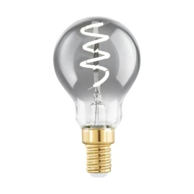 Abbildung von EGLO E14 Lampe dimmbar, Spiral LED Glühbirne, Vintage Deko Leuchtmittel schwarz transparent im Retro Design, 4 Watt, 100 Lumen, warmweiß, 2000k, Edison Birne P45, Ø 4,5 cm