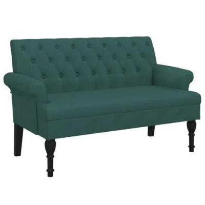 Abbildung von vidaXL Sitzbank mit Rückenlehne Dunkelgrün 120x62x75,5 cm Stoff